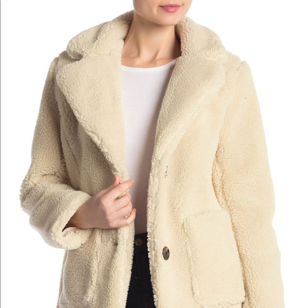Cream colored plush coat